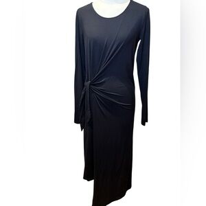 NWOT - Universal Standard Dina Side Tie Midi Dress in Black Size Small